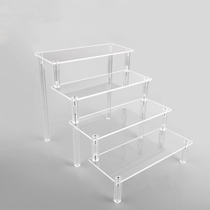 Tùy chỉnh kích thước Mutil tiers rõ ràng Acrylic sản phẩm hiển thị chủ bước mỹ phẩm Giày búp bê hiển thị đứng - Product Image 5