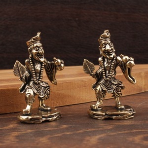 Statue de Bouddha vivant en laiton Ji Gong, 2 pièces, ornement de bureau, figurine de collection, décoration de maison, artisanat artistique - Product Image 1