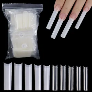 2023 New Product Hot Sale XXL Extra Square Nsil Tips Half Cover 500pcs press on nail artifical frosted fingernails
