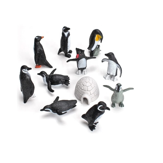11PCS Plastic Penguin Model Toys Realistic Ocean Tiny Animal Model Polar Animal Figures Set Early Educational Toys for Kids
