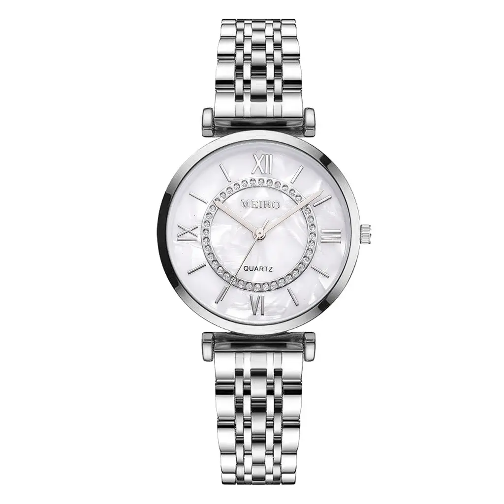 Promotion Nouvelle Mode Style Simple Montre De Luxe Femmes Diamant Cadran Japon Movt Mode Dames En Acier Inoxydable Quartz Montres