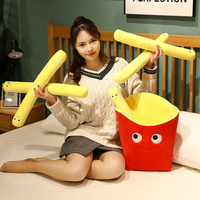 Peluches alimentaires Kawaii personnalisées, super douces, en forme de frites, jouets en peluche pour enfants, créatives, simulées, frites en peluche, maille