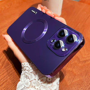 Étui de téléphone portable magnétique de luxe en gros pour 15/<span class=keywords><strong>11</strong></span> Pro Max Plus, design uni, résistant aux chocs, résistant à la saleté, mat - Product Image 1