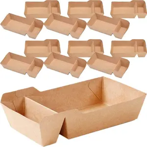 Boîte en papier kraft brun écologique jetable pour poisson et frites Conteneur à emporter Boîte en papier d'emballage pour hamburger fast-food