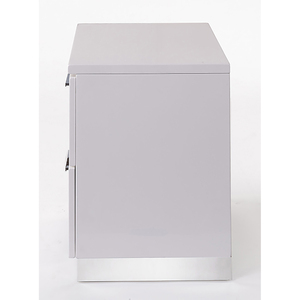 White 2-<b>Drawer</b> Nightstand Chrome Accents Modern <b>Storage</b> <b>Drawer</b> Unit - Product Image 5