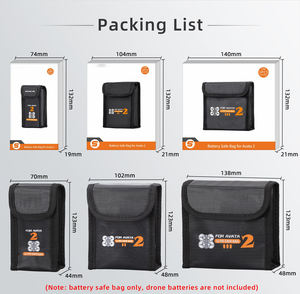 Bolsa de batería Lipo ignífuga para Dron <span class=keywords><strong>FPV</strong></span>, bolsa de protección Lipo resistente al calor, bolsa segura para batería Lipo de explosión para <span class=keywords><strong>Dji</strong></span> <span class=keywords><strong>Avata</strong></span> 2 - Product Image 2