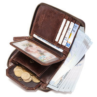 Dompet Pendek Kulit Asli Pria, Dompet Saku Koin Multifungsi untuk Pria