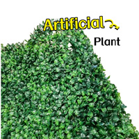 Panneaux en plastique artificiels verts du mur pp pour des murs installation simple comportant la haie laisse des fleurs buis artificiel