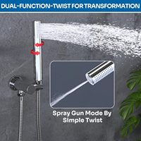 Système de douche LED Homedec avec deux douches, 4 jets de pulvérisation corporelle et robinet à main 2-en-1, finition chromée
