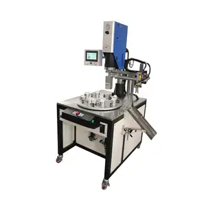 Machine de soudage par ultrasons automatique avec soudeur en plastique à table rotative à quatre stations 15khz 4200W