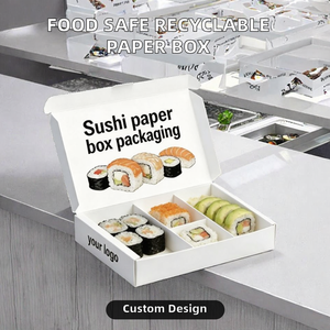 Caja de Embalaje de Papel Desechable y Reciclable de Grado Alimenticio, Económica, <span class=keywords><strong>para</strong></span> Sushi, Galletas, Donuts, Chocolate, Pan, con Acabado Brillante - Product Image 2