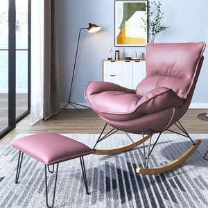 Sillón de lujo de cuero y terciopelo, sillón individual tapizado para sala de estar, oficina, hotel, ocio - Product Image 5