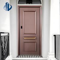 Porte d'entrée simple en métal, style minimaliste français, luxe léger, antivol, serrure intelligente, pour villa, fabrication sur mesure