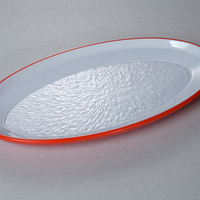 Assiettes en mélamine bicolores écologiques de style nordique pour la restauration, 12, 14, 16, 18 pouces, en stock, vente en gros