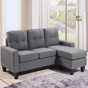 Modern Design Corner Couch Sofa L Shape Sectional Fabric Living Room Sofas
