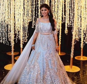 Premium Embellished Lehenga <b>Top</b> Dress | <b>Crystal</b> Glass Bead Work for Wedding & Bridal Wear - Product Image 6