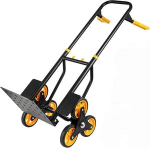 Chariot à main pliable en acier robuste pour monter les escaliers avec six roulettes - Product Image 2