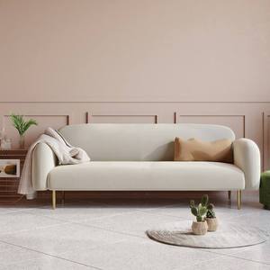 Ensemble de canapés 2 places rose en tissu avec pieds dorés de haute qualité, mobilier de salon pour appartement et hôpital - Product Image 1
