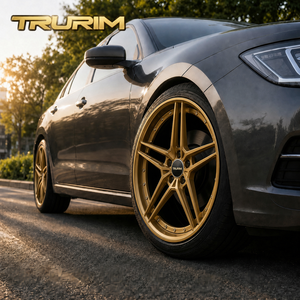 Rines <span class=keywords><strong>de</strong></span> Aleación Forjados Trurim Gold New Gunmetal Split V Spoke Concave <span class=keywords><strong>de</strong></span> 17-20 Pulgadas 5x100/5x112/5x114.3 para <span class=keywords><strong>Seat</strong></span> <span class=keywords><strong>Leon</strong></span> Ibiza CUPRA - Product Image 1