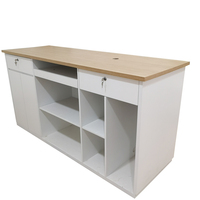 Comptoir de caisse en MDF sur mesure avec un design moderne 1800x650xH900mm pour utilisation en magasin