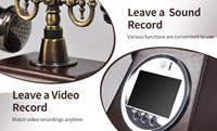 Haut noyer Antique vidéo livre d'or téléphone prix usine Vintage mariage Message Machine dans la conception de téléphone filaire pour les mariages