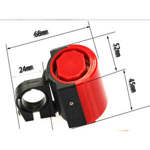 Sonnette de vélo 68 mm x 52 mm x 45 mm, son fort, alimentée par batterie, klaxon en plastique pour VTT - Product Image 1
