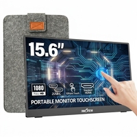 15.6 İnç Seyahat Taşınabilir Dokunmatik Monitör Dokunmatik Ekran Harici Monitör Katlanabilir Standlı ve Koruyucu Kılıflı