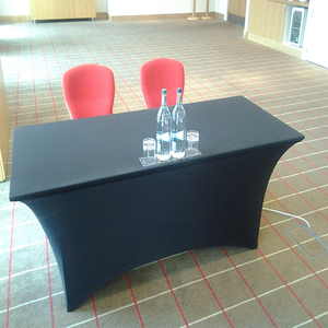 Custom 6 Feet <strong>Rectangle</strong> Spandex <strong>Tablecloth</strong> Stretch Table Cover for Business Events and Trade Shows - Product Image 5