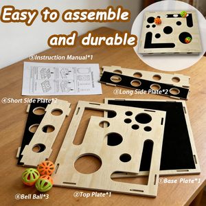 ZMaker - Nuevo Juguete de Madera para Gatos, Caja de Rascador para Gatos, Rompecabezas de Madera con Papel de Lija - Product Image 6