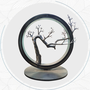 Jia Hua Abstract Circular Sculpture Stainless Steel <b>Outdoor</b> Floor Mount Metal <b>Tree</b> Branch Art Decoration - Product Image 5