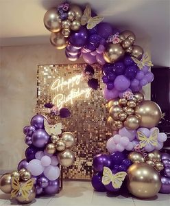 Set di 136 Palloncini Viola Maca, Kit <span class=keywords><strong>per</strong></span> Arco di Palloncini in Lattice, Diverse Colorazioni <span class=keywords><strong>per</strong></span> <span class=keywords><strong>Accessori</strong></span> Festa di Compleanno e Matrimonio - Product Image 1