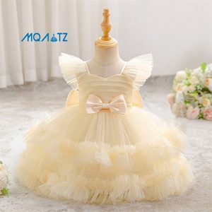 MQATZ Lo Último en <span class=keywords><strong>Ropa</strong></span> <span class=keywords><strong>de</strong></span> Bebé Vestido <span class=keywords><strong>de</strong></span> <span class=keywords><strong>Fiesta</strong></span> <span class=keywords><strong>de</strong></span> Cumpleaños o Graduación para Niñas Pequeñas con Volantes Rosados y Lazo Grande - Product Image 4
