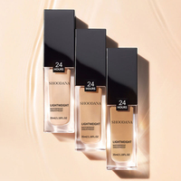 Fond de teint liquide mat personnalisé de haute qualité, couvrance totale, imperméable, longue tenue, écran solaire blanchissant, teinte foncée 30 ml pour tous les types de peau
