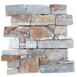 Modern Natural Exterior Yellow Slate Culture Stone Wall Panel for Outdoor Decoration