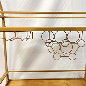 Moderno Top multistrato grano di legno Mobile in metallo oro deposito vino cucina Trolley Vintage <span class=keywords><strong>Antik</strong></span> Bar carrello ristorante - Product Image 5