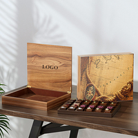 Boîte cadeau en bois personnalisée, boîte artisanale de luxe pour chocolat, bonbons, halva, parfum, style islamique arabe de Dubaï, logo personnalisé