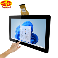 IP65 avant étanche 10 points de contact 15.6 pouces taille personnalisée Module d'affichage de panneau de verre à écran tactile capacitif