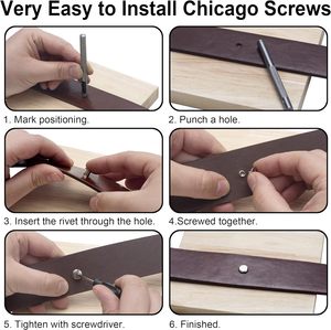 Nut Kit tùy chỉnh ren bài thiết lập Đầu phẳng đinh tán ốc vít bu lông nữ nam vành đai da cuốn sách ràng buộc Chicago vít - Product Image 4
