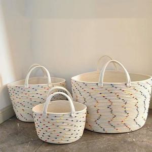 <span class=keywords><strong>Grand</strong></span> et <span class=keywords><strong>grand</strong></span> <span class=keywords><strong>panier</strong></span> à linge coloré <span class=keywords><strong>pompon</strong></span> <span class=keywords><strong>panier</strong></span> pour enfants mignon pépinière organisateur de stockage coton corde tissé <span class=keywords><strong>panier</strong></span> de rangement - Product Image 1