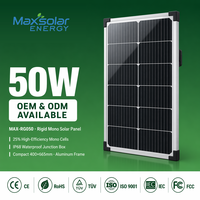 Panneau solaire monocristallin demi-cellule BIPV Maxsolar MAX-RG50 50W 20.6V, efficacité 23%-26%, pour caméra de sécurité CCTV IP67, verre PV 25 ans
