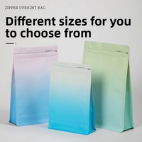 Huit sachets scellés en aluminium 3D de qualité alimentaire avec fermeture éclair auto-scellante pour café, personnalisables, modèle XS