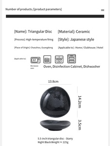 Vaisselle japonaise Izakaya au design moderne, assiettes profondes en céramique noire pour viande grillée, sashimi, fondue, dessert - Product Image 6