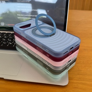 เคสโทรศัพท์มือถือแบบแม่เหล็กเนื้อแมทแบบลูกฟูกสำหรับ iPhone 18 14 15 16 17 Pro Max แบบขายส่ง พร้อมการปกป้อง 360 องศา °   ฝาครอบป้องกันขาตั้งแบบวงแหวนโลหะ - Product Image 4