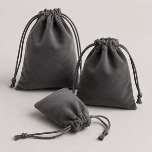 Pochettes en velours personnalisées avec logo, impression par transfert thermique, fermeture à cordon, pour bijoux, bougies, artisanat, emballage cadeau, vente en gros - Product Image 2