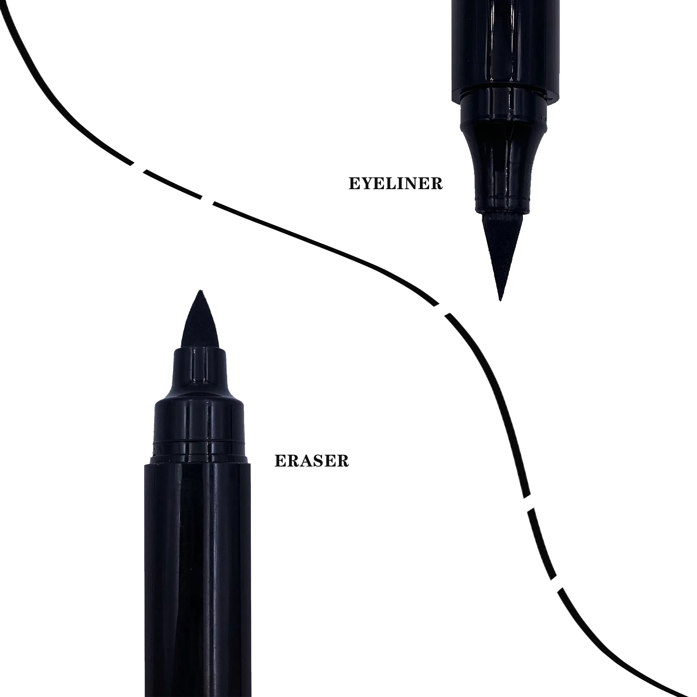 Yeni özel etiket moda su geçirmez l eyeliner sökücü silinebilir kalem