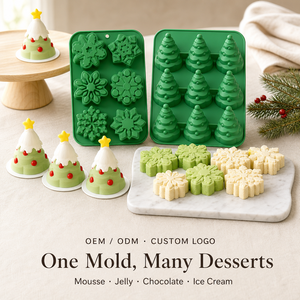 Moule à gâteau en silicone de Noël, moule de cuisson 3D Arbre et Flocon de Neige de qualité alimentaire pour chocolat, savon et pâtisserie DIY - Product Image 3