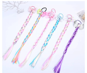 Perruque tressée Cosplay sirène <span class=keywords><strong>princesse</strong></span>, accessoires pour <span class=keywords><strong>cheveux</strong></span> avec paillettes, bandeau avec Clips <span class=keywords><strong>longs</strong></span>, Extension arc-en-ciel pour enfants, nouvelle collection - Product Image 5