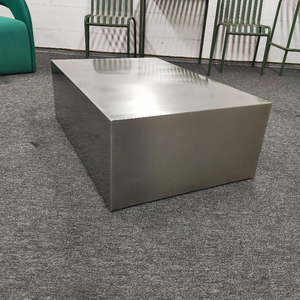 Creative <strong>Small</strong> Modern Polished Stainless Steel Rectangle Accent <strong>Coffee</strong> <strong>Table</strong> for Living Room - Product Image 3