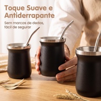 Mug à Yerba Maté Portable en Acier Inoxydable à Double Paroi, Réutilisable et Sain, avec Bombilla