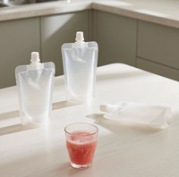 Miaowadi Impression personnalisée en gros, sachets à bec verseur transparents de 200 ml et 500 ml, sacs en plastique de qualité alimentaire pour liquides, café, lait